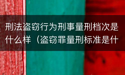 刑法盗窃行为刑事量刑档次是什么样（盗窃罪量刑标准是什么）