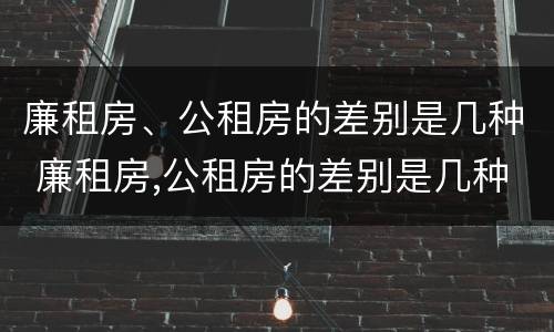 廉租房、公租房的差别是几种 廉租房,公租房的差别是几种类型