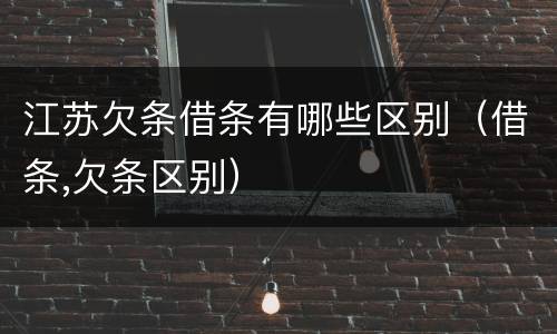 江苏欠条借条有哪些区别（借条,欠条区别）