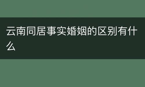 云南同居事实婚姻的区别有什么