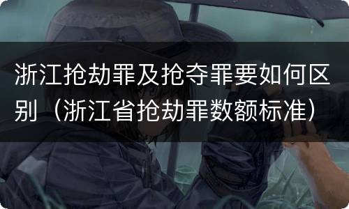 浙江抢劫罪及抢夺罪要如何区别（浙江省抢劫罪数额标准）