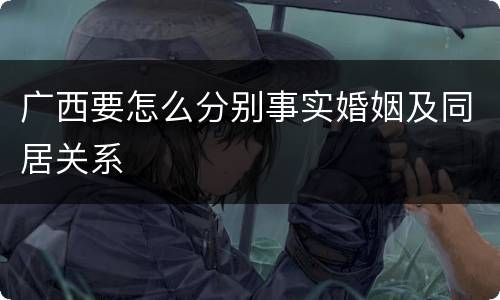 广西要怎么分别事实婚姻及同居关系