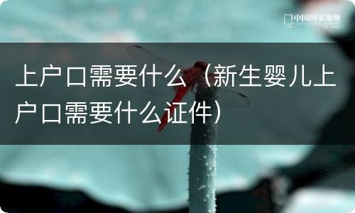 上户口需要什么（新生婴儿上户口需要什么证件）
