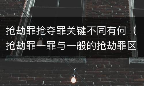 抢劫罪抢夺罪关键不同有何（抢劫罪一罪与一般的抢劫罪区别）