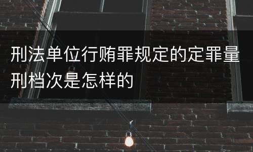 刑法单位行贿罪规定的定罪量刑档次是怎样的