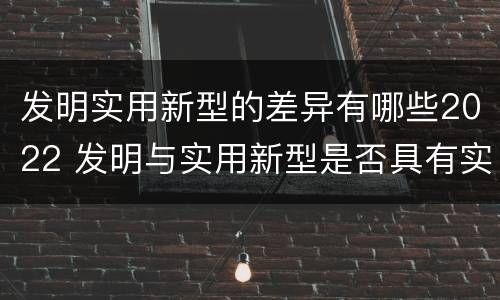 发明实用新型的差异有哪些2022 发明与实用新型是否具有实用性