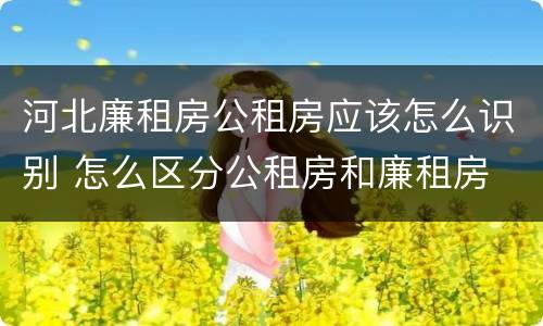 河北廉租房公租房应该怎么识别 怎么区分公租房和廉租房