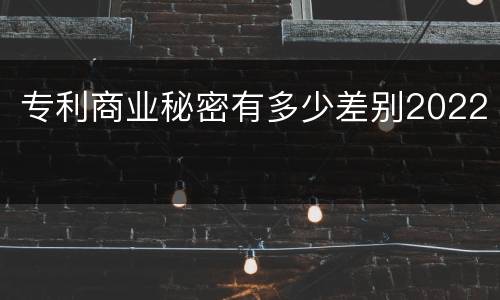 专利商业秘密有多少差别2022