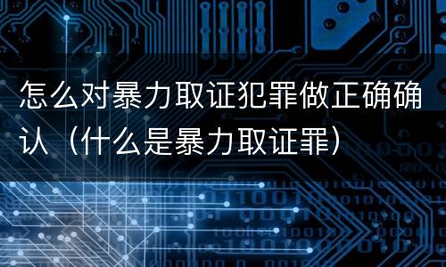 怎么对暴力取证犯罪做正确确认（什么是暴力取证罪）