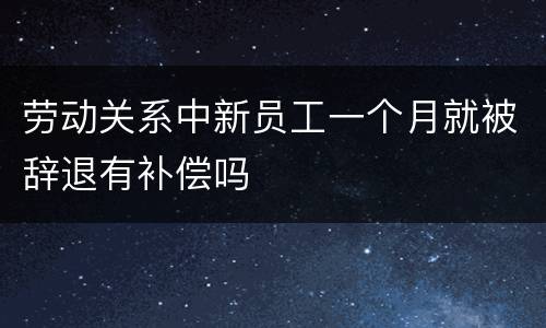 劳动关系中新员工一个月就被辞退有补偿吗