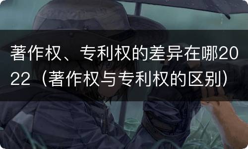 著作权、专利权的差异在哪2022（著作权与专利权的区别）