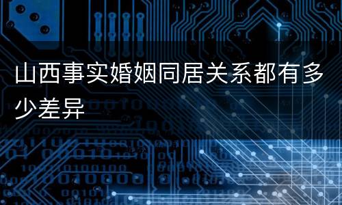 山西事实婚姻同居关系都有多少差异