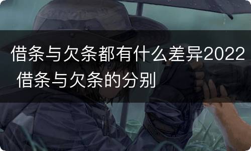 借条与欠条都有什么差异2022 借条与欠条的分别