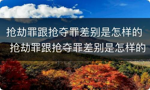 抢劫罪跟抢夺罪差别是怎样的 抢劫罪跟抢夺罪差别是怎样的呢