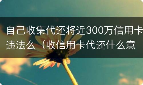 自己收集代还将近300万信用卡违法么（收信用卡代还什么意思）