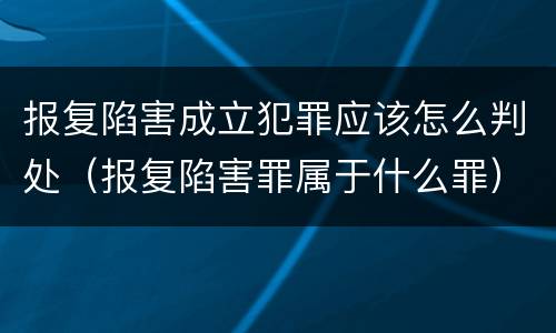 报复陷害成立犯罪应该怎么判处（报复陷害罪属于什么罪）