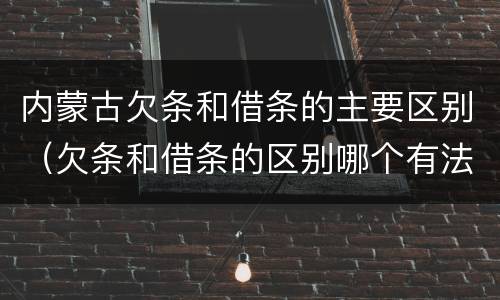 内蒙古欠条和借条的主要区别（欠条和借条的区别哪个有法律效果）