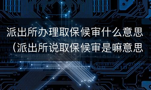 派出所办理取保候审什么意思（派出所说取保候审是嘛意思）