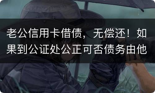 老公信用卡借债，无偿还！如果到公证处公正可否债务由他一人承受
