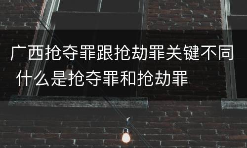 广西抢夺罪跟抢劫罪关键不同 什么是抢夺罪和抢劫罪