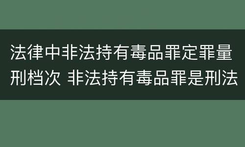 法律中非法持有毒品罪定罪量刑档次 非法持有毒品罪是刑法多少条