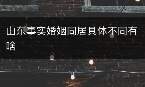 山东事实婚姻同居具体不同有啥