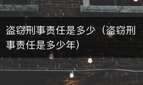 盗窃刑事责任是多少（盗窃刑事责任是多少年）