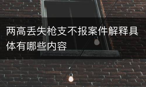 两高丢失枪支不报案件解释具体有哪些内容