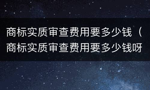 商标实质审查费用要多少钱（商标实质审查费用要多少钱呀）