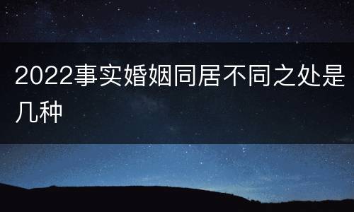 2022事实婚姻同居不同之处是几种