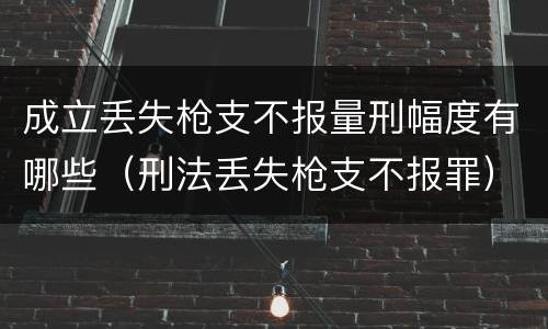 成立丢失枪支不报量刑幅度有哪些（刑法丢失枪支不报罪）