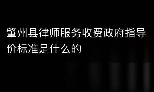 肇州县律师服务收费政府指导价标准是什么的