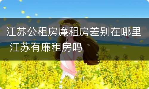 江苏公租房廉租房差别在哪里 江苏有廉租房吗