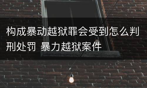 构成暴动越狱罪会受到怎么判刑处罚 暴力越狱案件