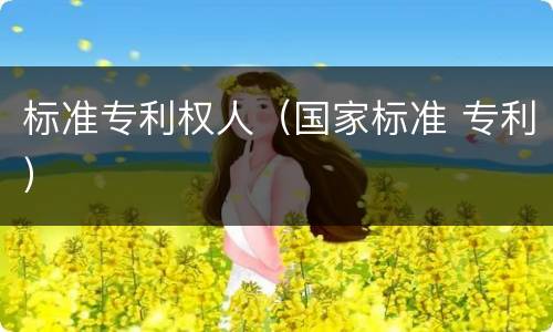 标准专利权人（国家标准 专利）