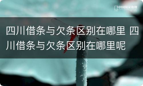 四川借条与欠条区别在哪里 四川借条与欠条区别在哪里呢
