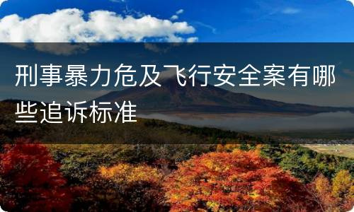 刑事暴力危及飞行安全案有哪些追诉标准