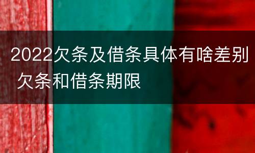 2022欠条及借条具体有啥差别 欠条和借条期限