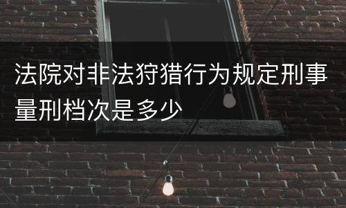 法院对非法狩猎行为规定刑事量刑档次是多少