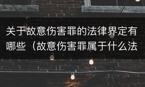 关于故意伤害罪的法律界定有哪些（故意伤害罪属于什么法律）