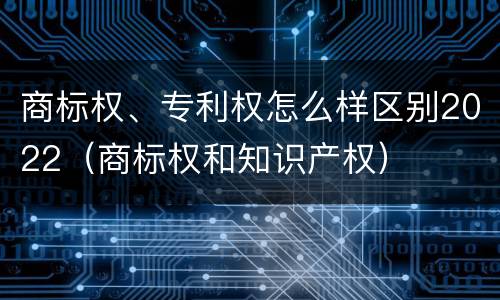 商标权、专利权怎么样区别2022（商标权和知识产权）