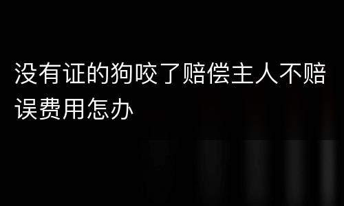 没有证的狗咬了赔偿主人不赔误费用怎办