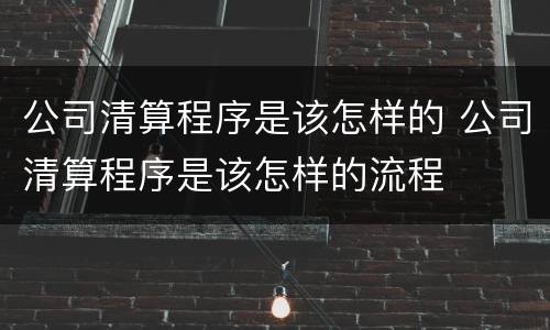 公司清算程序是该怎样的 公司清算程序是该怎样的流程