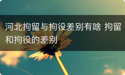 河北拘留与拘役差别有啥 拘留和拘役的差别