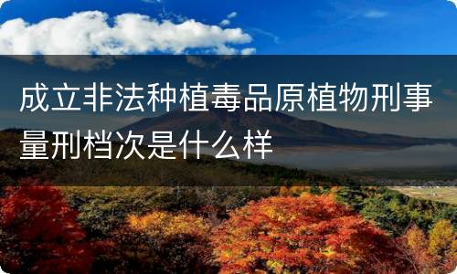 成立非法种植毒品原植物刑事量刑档次是什么样