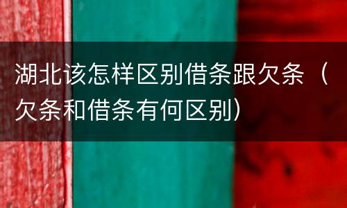 湖北该怎样区别借条跟欠条（欠条和借条有何区别）