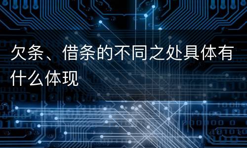 欠条、借条的不同之处具体有什么体现