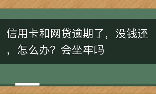 信用卡和网贷逾期了，没钱还，怎么办？会坐牢吗