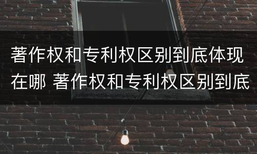 著作权和专利权区别到底体现在哪 著作权和专利权区别到底体现在哪里