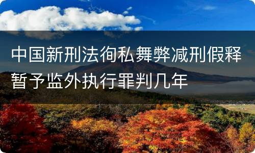 中国新刑法徇私舞弊减刑假释暂予监外执行罪判几年